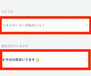 タップルのおでかけ機能のおでかけプランの一言とタグ設定画面