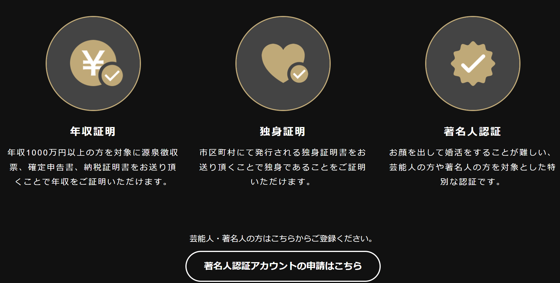 東カレデートの各種証明