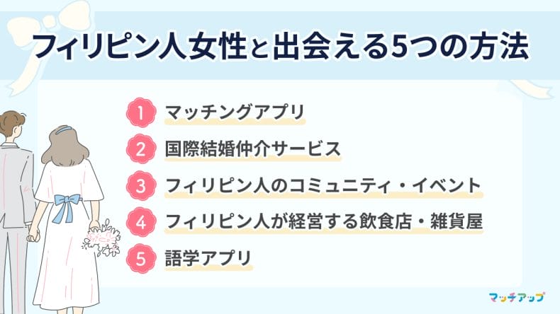 フィリピン人女性と出会える5つの方法