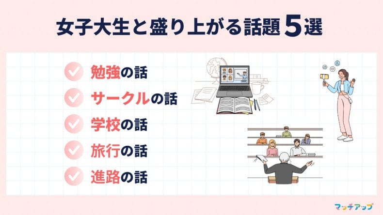マッチングアプリで女子大生と盛り上がる話題5選