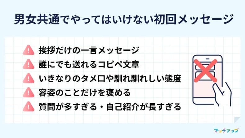 これは絶対NG！男女共通でやってはいけない初回メッセージ