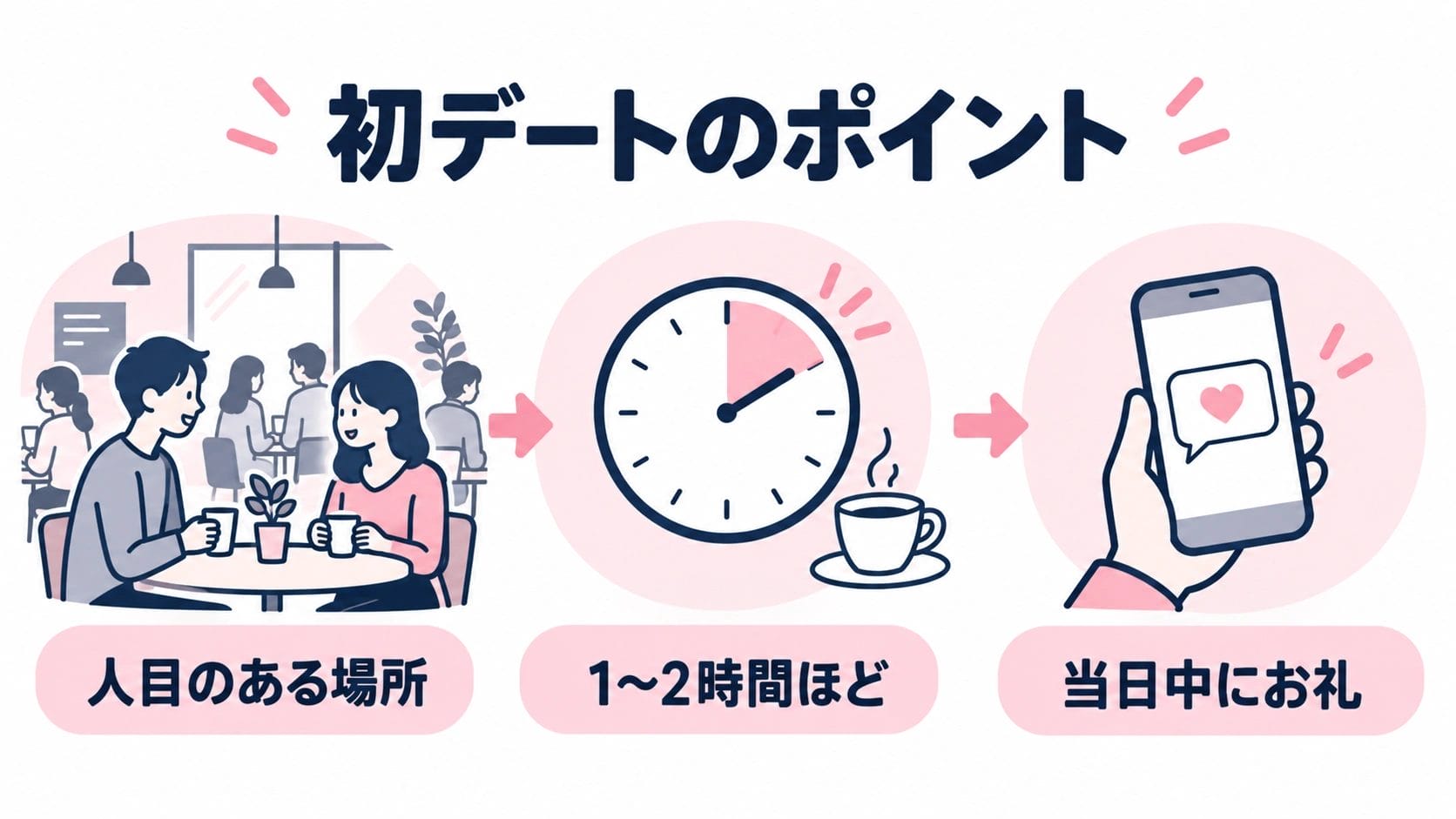 最初のデートは短めにして、次の約束につなげる